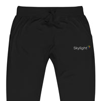 Skylight unisex fleece sweatpants - White embroidery